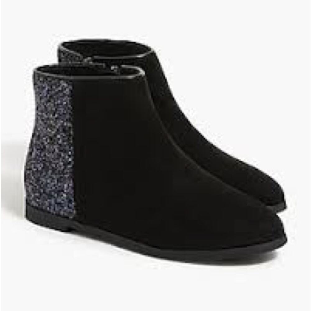Crewcuts black half glitter boots